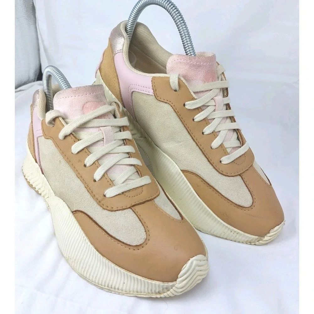 Sorel Ona Blvd Classic Low Top Sneaker Womens 7.5 Honest Beige Waterproof READ